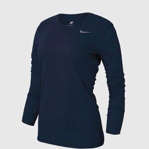 Nike Women's Long Sleeve Legend Shirt - College Navy - US S